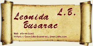Leonida Busarac vizit kartica